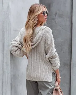 Orion Knit Hooded Pullover Sweater - Taupe - FINAL SALE -clothes Sales rhondapocketedlightweightjoggersoliveandorionknithoodedpulloversweatertaupe34