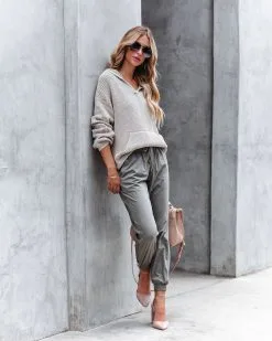 Orion Knit Hooded Pullover Sweater - Taupe - FINAL SALE -clothes Sales rhondapocketedlightweightjoggersoliveandorionknithoodedpulloversweatertaupe55