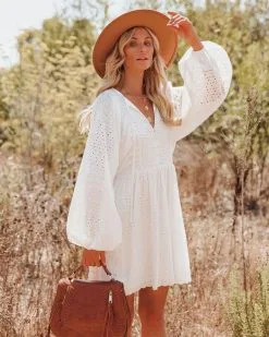 Rising Wind Cotton Eyelet Dress - FINAL SALE
