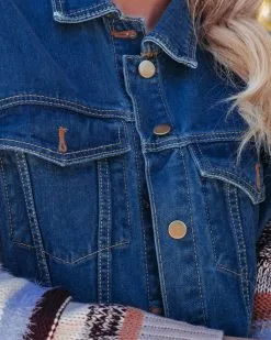 Rockie Pocketed Knit Sleeve Denim Jacket - FINAL SALE -clothes Sales rockiepocketedknitsleevedenimjacket39