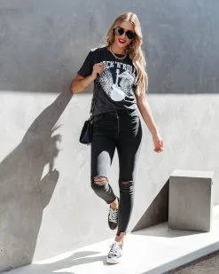 LULU-001 Rock N Roll Guitar Cotton Tee - FINAL SALE -clothes Sales rocknrollguitarcottontee8