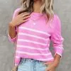 Roxy Knit Stripe Sweater - Pink