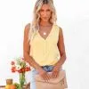 POL-001 Rylah Knit Henley Tank - Yellow