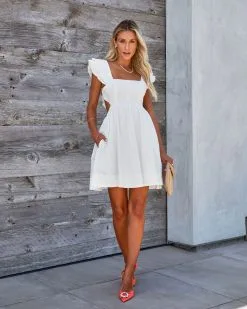 Sabaneta Cotton Pocketed Babydoll Dress - White - FINAL SALE 11 Sabaneta Cotton Pocketed Babydoll Dress - White - FINAL SALE -clothes Sales sabanetacottonpocketedbabydolldresswhite7