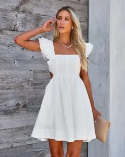 Sabaneta Cotton Pocketed Babydoll Dress - White - FINAL SALE 15 Sabaneta Cotton Pocketed Babydoll Dress - White - FINAL SALE -clothes Sales sabanetacottonpocketedbabydolldresswhite79
