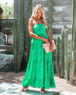 San Felipe Halter Maxi Dress - Kelly Green - FINAL SALE