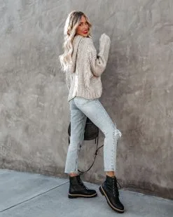 Shaken Snow Globe Hooded Cable Knit Sweater - Stone - LAST CHANCE 20 Shaken Snow Globe Hooded Cable Knit Sweater - Stone - LAST CHANCE -clothes Sales shakensnowglobehoodedcableknitsweaterstone13