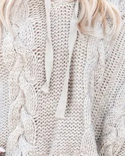 Shaken Snow Globe Hooded Cable Knit Sweater - Stone - LAST CHANCE 14 Shaken Snow Globe Hooded Cable Knit Sweater - Stone - LAST CHANCE -clothes Sales shakensnowglobehoodedcableknitsweaterstone27