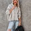 Shaken Snow Globe Hooded Cable Knit Sweater - Stone - LAST CHANCE