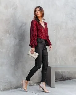 SKIE-001 Shine Like No Other Sequin Bodysuit - Burgundy - FINAL SALE -clothes Sales shinelikenoothersequinbodysuitburgundy232