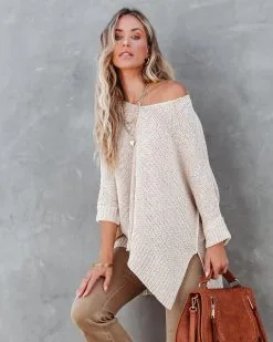 Sienna Oversized Knit Sweater - Natural - FINAL SALE