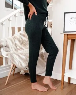 THRE-001 Silent Mode Ribbed Knit Pants - Evergreen - FINAL SALE -clothes Sales silentmoderibbedknitpantsandtopevergreen24 22681a36 1ca6 448b 9bb6 5653f137a3e3