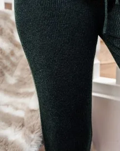 THRE-001 Silent Mode Ribbed Knit Pants - Evergreen - FINAL SALE -clothes Sales silentmoderibbedknitpantsandtopevergreen7 09751ab4 6517 4746 b6cb d0f56e59a744