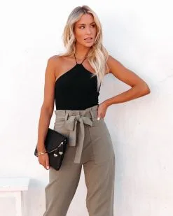 BLUE-001 Sis Cotton Ribbed Halter Bodysuit - Black 13 BLUE-001 Sis Cotton Ribbed Halter Bodysuit - Black -clothes Sales siscottonribbedhalterbodusuitblack94