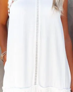 Sizzle Pocketed Crochet Lace Midi Dress - Off White - LAST CHANCE -clothes Sales sizzlepocketedcrochetlacemididressoffwhite30