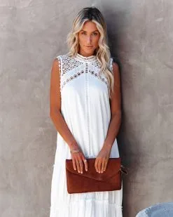 Sizzle Pocketed Crochet Lace Midi Dress - Off White - LAST CHANCE -clothes Sales sizzlepocketedcrochetlacemididressoffwhite49