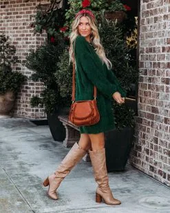 So In Love Knit Sweater Dress - Hunter Green - FINAL SALE -clothes Sales soinloveknitsweaterdresshuntergreen49