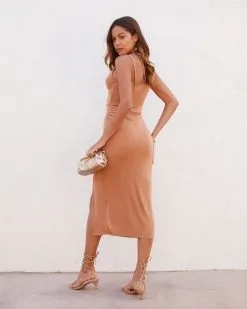 Something To Remember Cutout Slit Midi Dress - Camel - SALE 9 Something To Remember Cutout Slit Midi Dress - Camel - SALE -clothes Sales somethingtoremembercutoutslitmididresscamel34