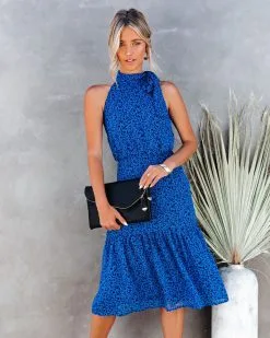 Sunday Blues Tie Ruffle Midi Dress - LAST CHANCE 19 Sunday Blues Tie Ruffle Midi Dress - LAST CHANCE -clothes Sales sundaybluestierufflemididress13