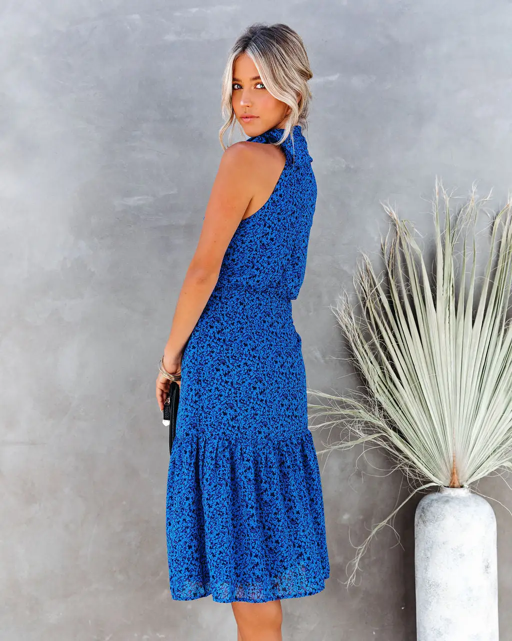 Sunday Blues Tie Ruffle Midi Dress - LAST CHANCE 11 Sunday Blues Tie Ruffle Midi Dress - LAST CHANCE - Image 11