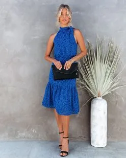 Sunday Blues Tie Ruffle Midi Dress - LAST CHANCE 17 Sunday Blues Tie Ruffle Midi Dress - LAST CHANCE -clothes Sales sundaybluestierufflemididress4