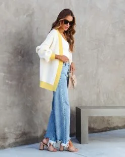 Sunshine Girl Knit Colorblock Cardigan - Ivory/Yellow - SALE -clothes Sales sunshinegirlknitcolorblockcardiganivoryyellow 9