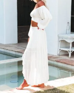 VINT-001 Svea Swiss Dot Shimmer High Low Midi Skirt - White Gold - LAST CHANCE 14 VINT-001 Svea Swiss Dot Shimmer High Low Midi Skirt - White Gold - LAST CHANCE -clothes Sales sveaswissdotshimmerofftheshouldertopandhighlowmidiskirtwhitegold133