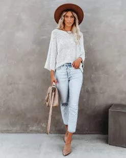 Sweater Weather Speckled Knit Sweater - Stone - FINAL SALE -clothes Sales sweaterweatherknitsweaterstone10