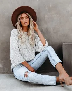 Sweater Weather Speckled Knit Sweater - Stone - FINAL SALE -clothes Sales sweaterweatherknitsweaterstone17