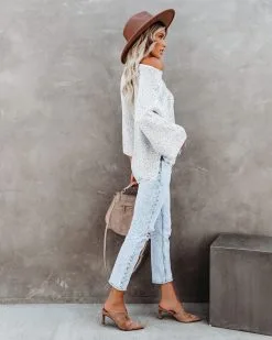 Sweater Weather Speckled Knit Sweater - Stone - FINAL SALE -clothes Sales sweaterweatherknitsweaterstone4