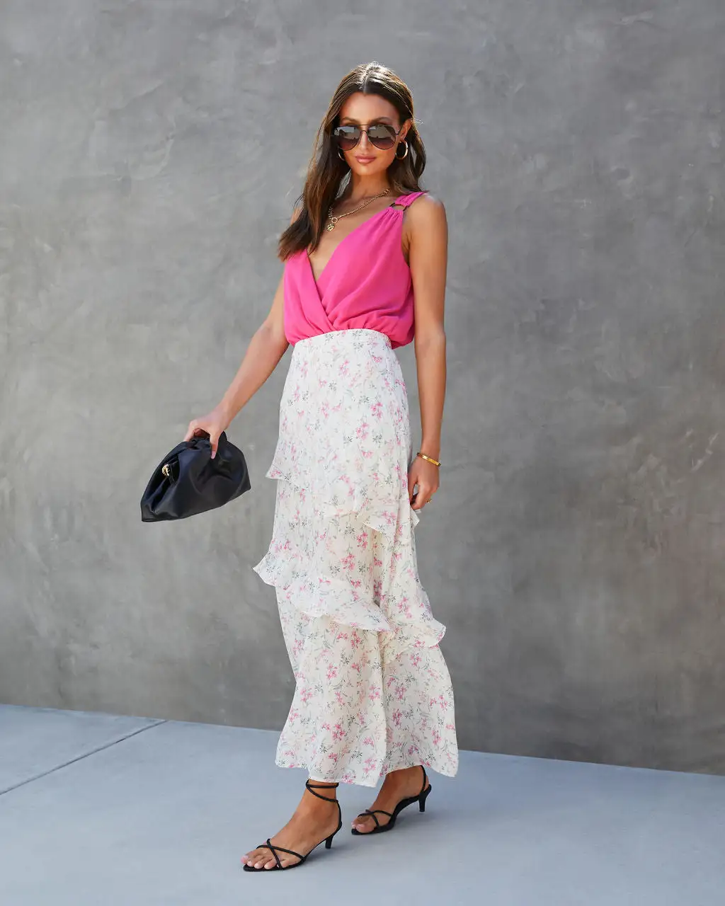 PROM-001 Sweet Homecoming Floral Chiffon Tiered Maxi Skirt - SALE 7 PROM-001 Sweet Homecoming Floral Chiffon Tiered Maxi Skirt - SALE - Image 7