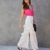 PROM-001 Sweet Homecoming Floral Chiffon Tiered Maxi Skirt - SALE