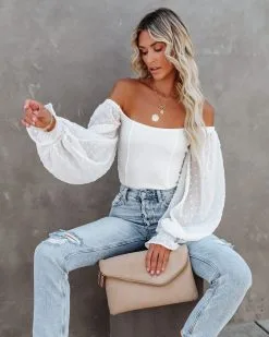 PROM-001 Sweetwater Swiss Dot Ribbed Bodysuit - Off White - FINAL SALE -clothes Sales sweetwaterswissdotribbedbodysuitoffwhite51