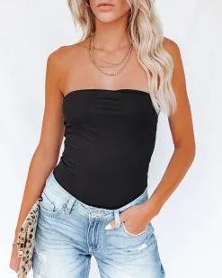 BLUE-001 Talent Strapless Knit Bodysuit - Black - LAST CHANCE -clothes Sales talenstraplessknitbodysuitblack17