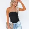 BLUE-001 Talent Strapless Knit Bodysuit - Black - LAST CHANCE
