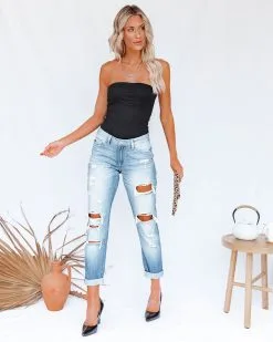 BLUE-001 Talent Strapless Knit Bodysuit - Black - LAST CHANCE -clothes Sales talenstraplessknitbodysuitblack4