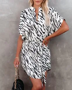 Tally Tiger Print Satin Tie Dress - FINAL SALE -clothes Sales tallytigerprintsatintiedress21