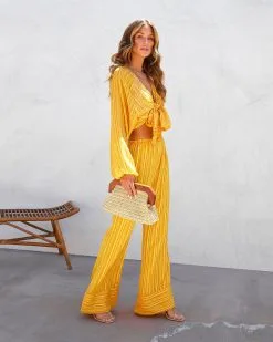 EMOR-001 Tatianna High Waisted Wide Leg Pants - Yellow 13 EMOR-001 Tatianna High Waisted Wide Leg Pants - Yellow -clothes Sales tatiannafronttietopandwidelegpantsyellow21