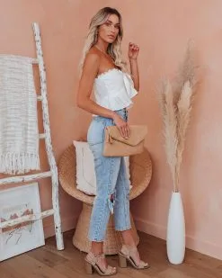 Taylor Linen Blend Strapless Cropped Tie Top - FINAL SALE -clothes Sales taylorlinenblendstraplesscoppedtietop05