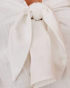 Taylor Linen Blend Strapless Cropped Tie Top - FINAL SALE -clothes Sales taylorlinenblendstraplesscoppedtietop09