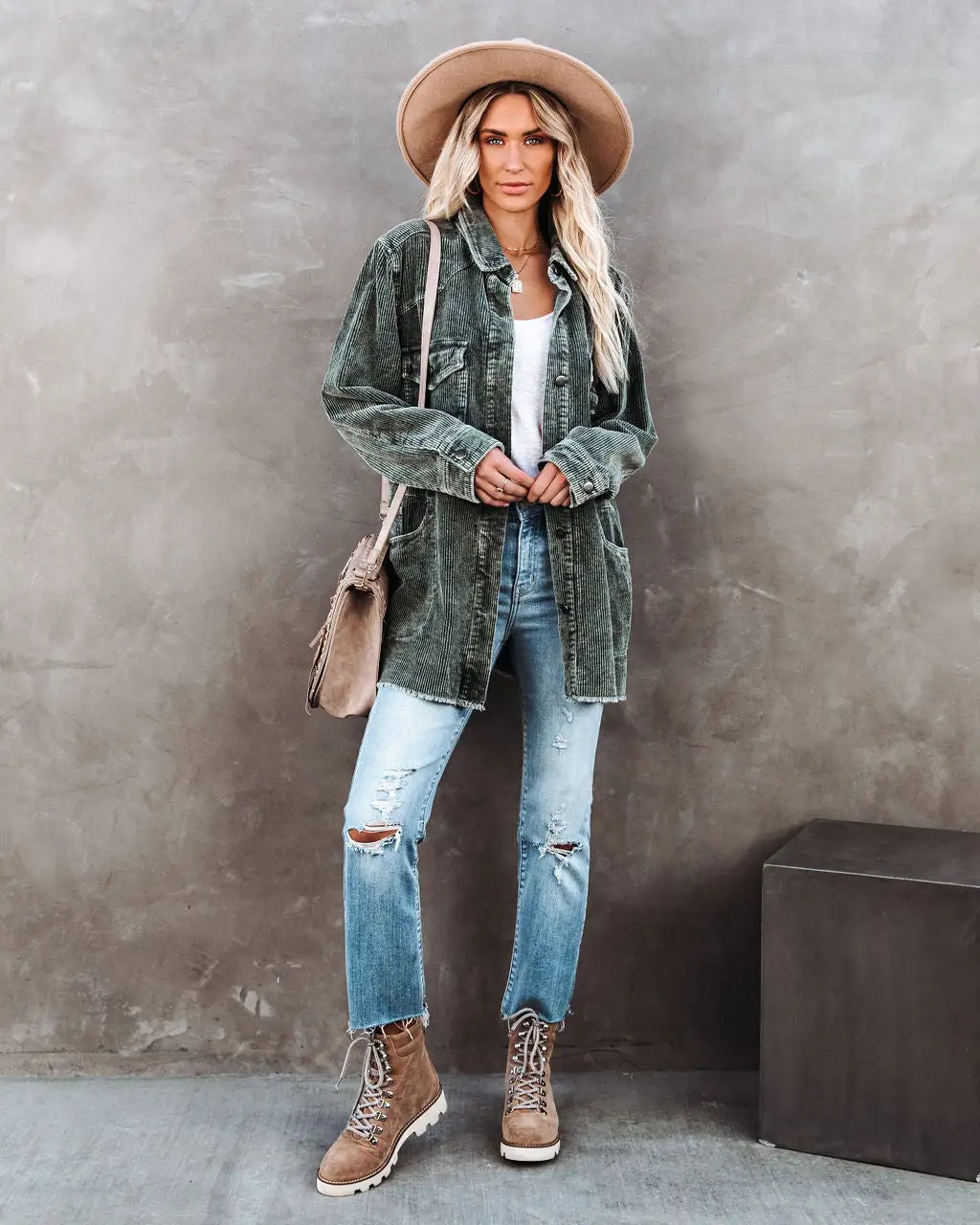 Tempted Cotton Pocketed Corduroy Shacket - Olive - FINAL SALE 6 Tempted Cotton Pocketed Corduroy Shacket - Olive - FINAL SALE - Image 6