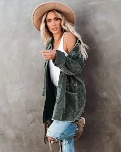 Tempted Cotton Pocketed Corduroy Shacket - Olive - FINAL SALE 16 Tempted Cotton Pocketed Corduroy Shacket - Olive - FINAL SALE -clothes Sales temptedcottonpocketedcorduroyshacketolive12