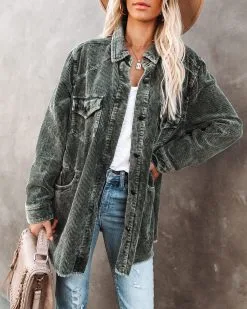 Tempted Cotton Pocketed Corduroy Shacket - Olive - FINAL SALE 14 Tempted Cotton Pocketed Corduroy Shacket - Olive - FINAL SALE -clothes Sales temptedcottonpocketedcorduroyshacketolive8