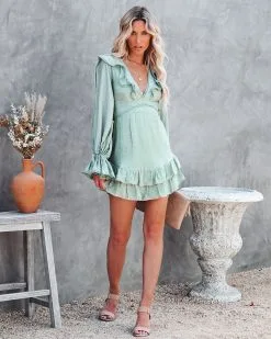 ONE-001 Then Suddenly Love Ruffle Dress - FINAL SALE