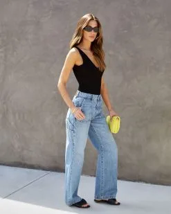 BLUE-001 Tinsley Plunge Neck Bodysuit - Black 11 BLUE-001 Tinsley Plunge Neck Bodysuit - Black -clothes Sales tinsleyplungeneckbodysuitblack31