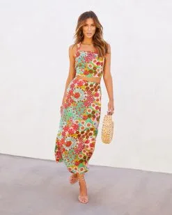 DRES-001 Tokyo Floral Slit Midi Skirt -clothes Sales tokyofloralbacktiecropandmidiskirt7