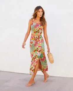 DRES-001 Tokyo Floral Slit Midi Skirt -clothes Sales tokyofloralbacktiecropandmidiskirt 59c47b5a 9f1e 42f6 bb82 a56506401391