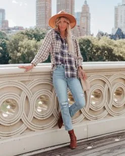 Veryl Cotton Frayed Plaid Button Down Top - FINAL SALE 8 Veryl Cotton Frayed Plaid Button Down Top - FINAL SALE -clothes Sales verylcottonfrayedplaidbuttondowntop16