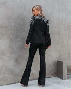 A PE-001 Waking Up In Vegas Rhinestone Embellished Blazer - Black - FINAL SALE -clothes Sales wakingupinvegasrhinestoneembellishedblazerblack103