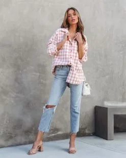 Weekend Road Trip Gingham Button Down Top - FINAL SALE -clothes Sales weekendroadtripginghambuttondowntop 47